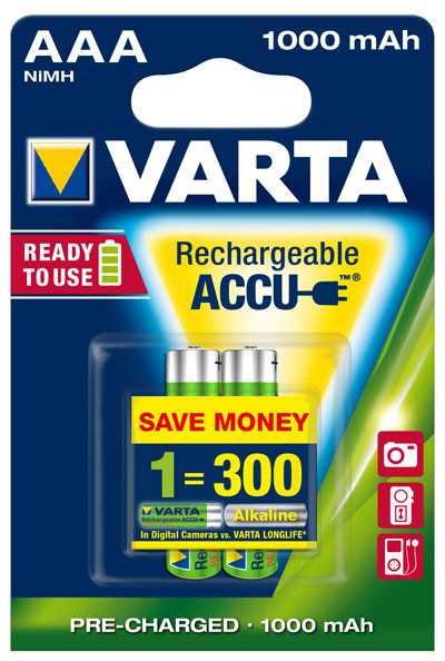VARTA RECHARGE ACCU Power AAA 1000mAh Blister 2