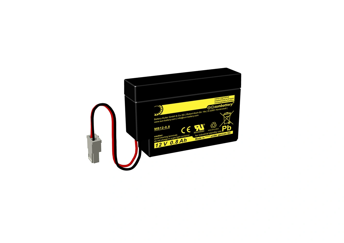 SUN Battery MB12-0.8 AMP