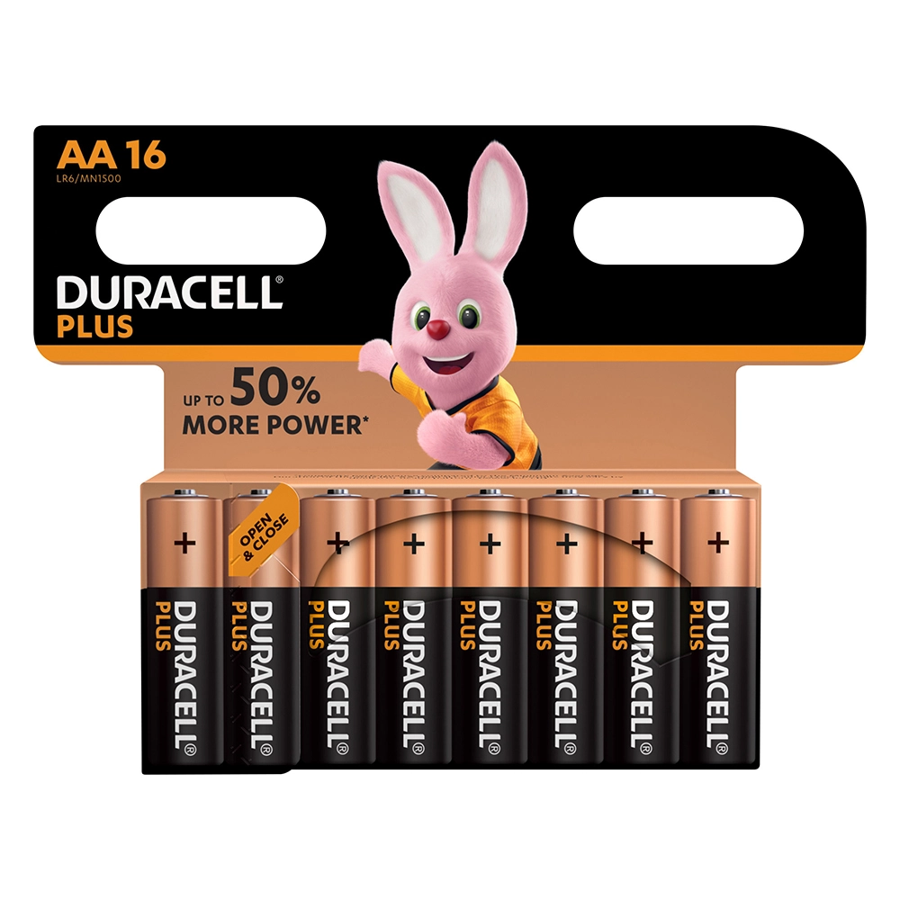 Duracell Plus AA (MN1500/LR6) 16 pack Blister NEW