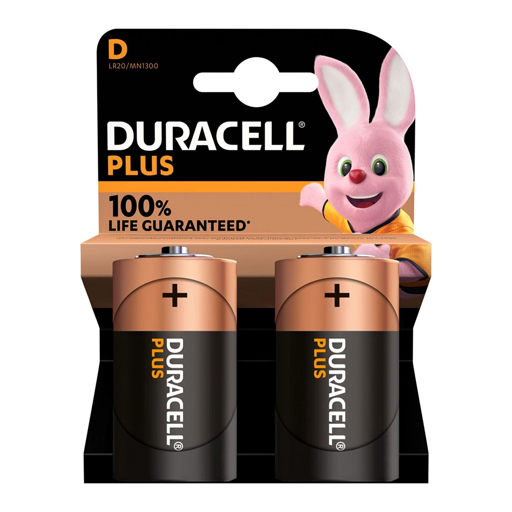 Duracell Plus D (MN1300/LR20) 2 pack Blister NEW