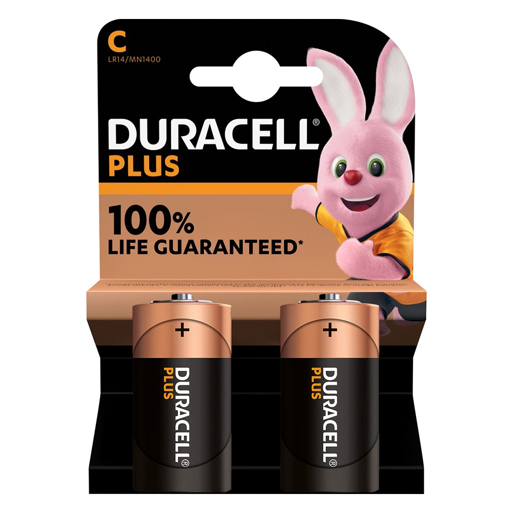 Duracell Plus C (MN1400/LR14) 2 pack Blister NEW