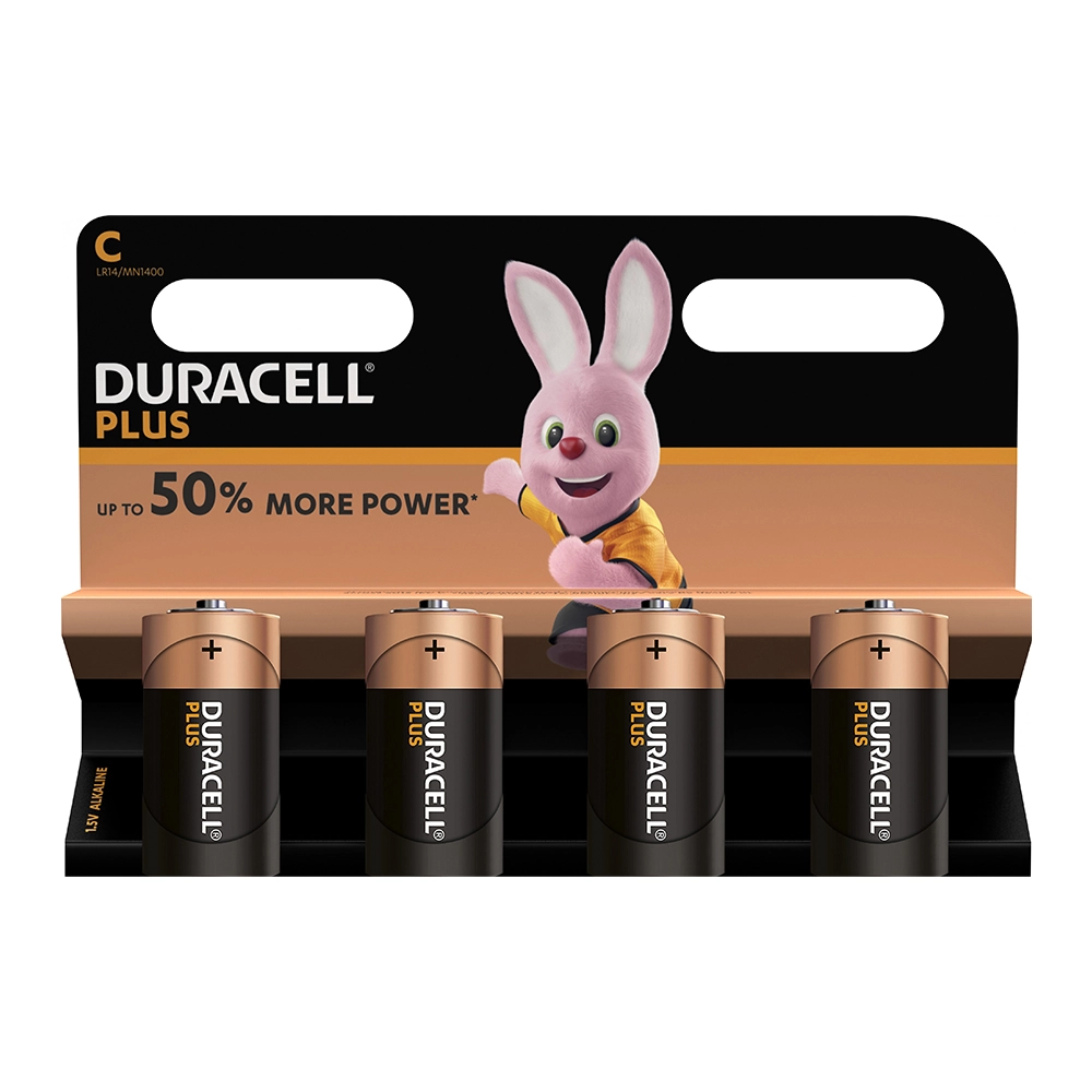 Duracell Plus C (MN1400/LR14) 4 pack Blister NEW