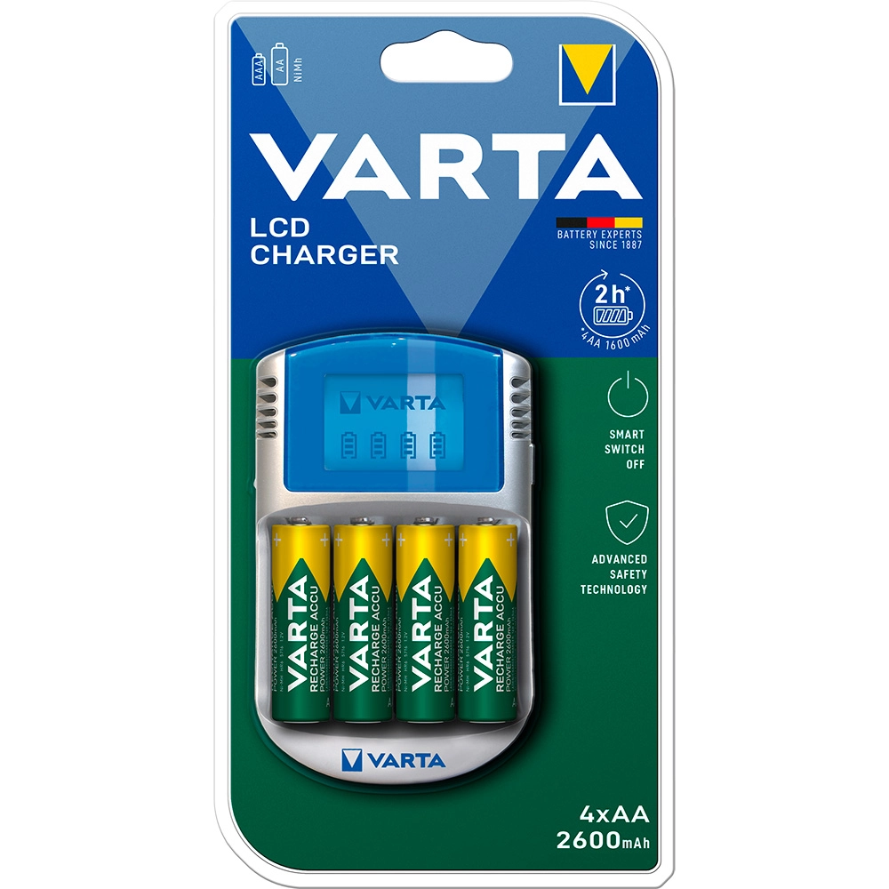 Varta 57070 NiMH LCD Charger, incl. 4x 2600 rechargable batteries
