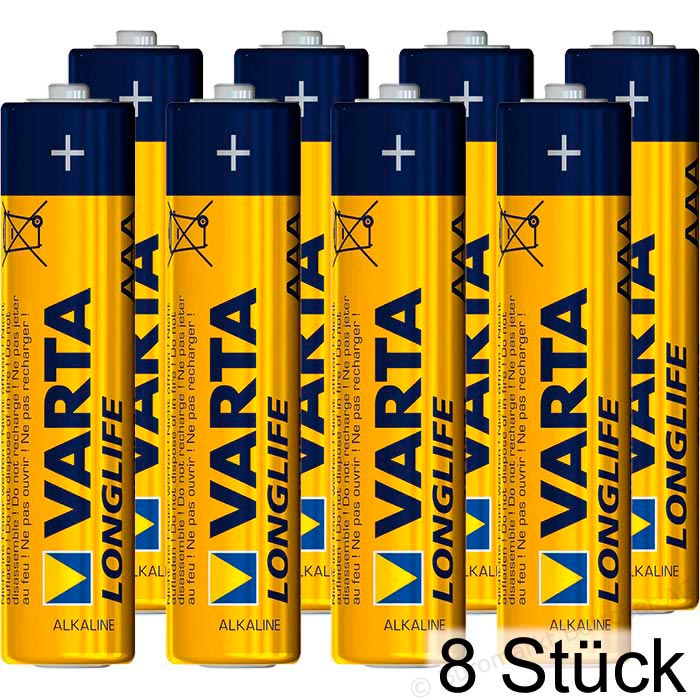 Varta Longlife 4103 AAA Micro - 8 pack (shrink-wrapped)
