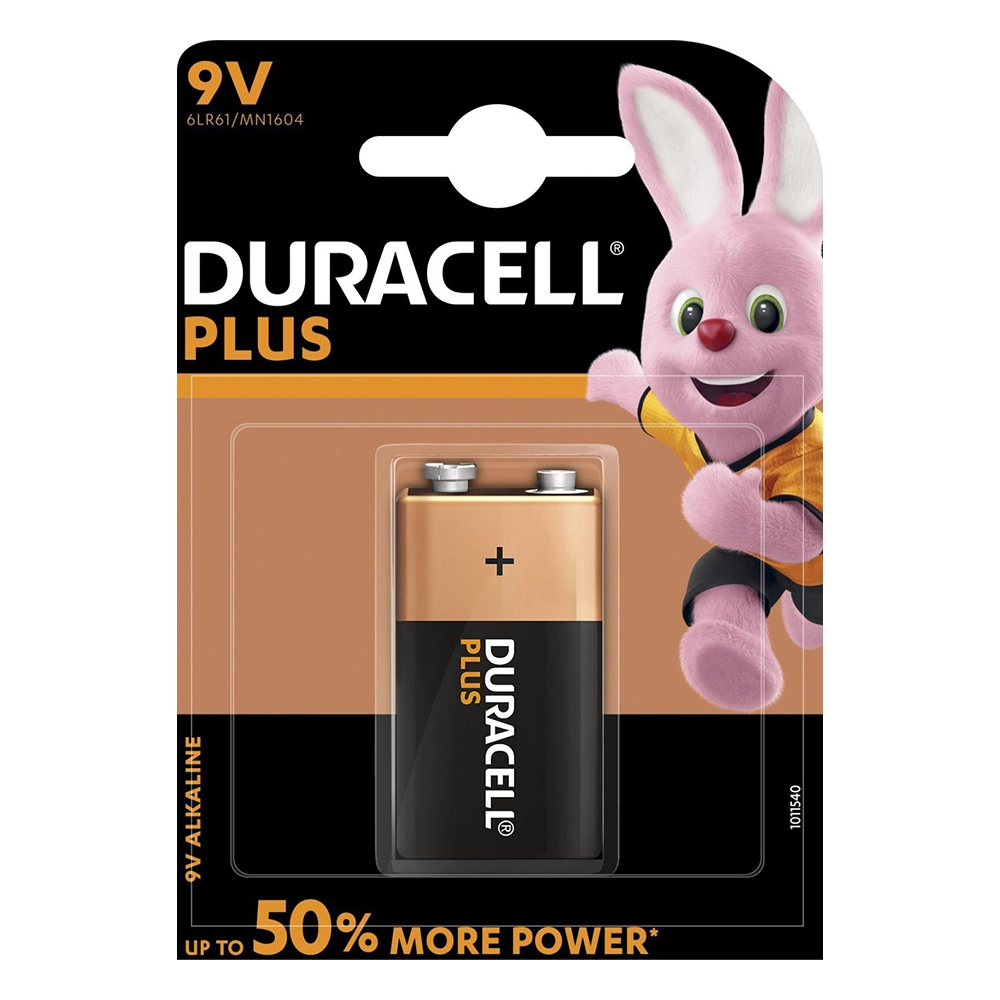 Duracell Plus 9V (MN1604/6LR61) 1 pack Blister NEW