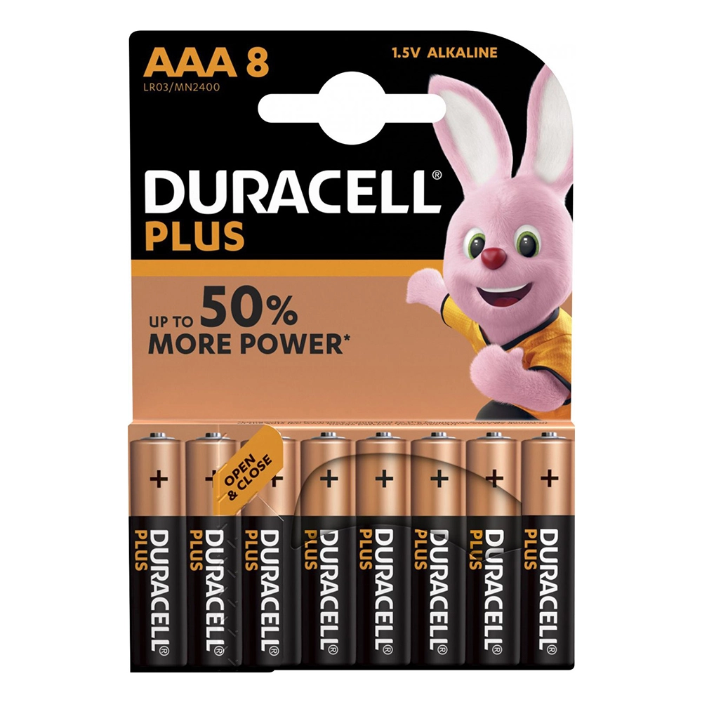 Duracell Plus AAA (MN2400/LR3) 8 pack Blister NEW