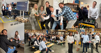 Colage aus mehreren Bildern mit verschiedenen Menschen im Lager