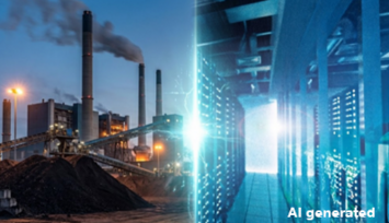 Industry and data centre in a split-screen view