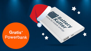 Aktionsbild für eine gratis Powerbank für Neukunden bis zum 6.12.2025