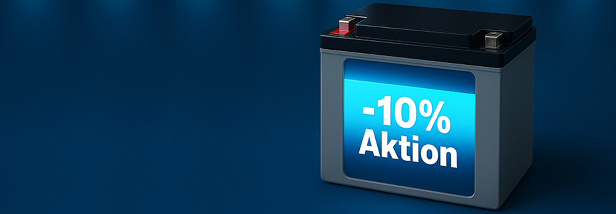 Image of a battery against a blue background