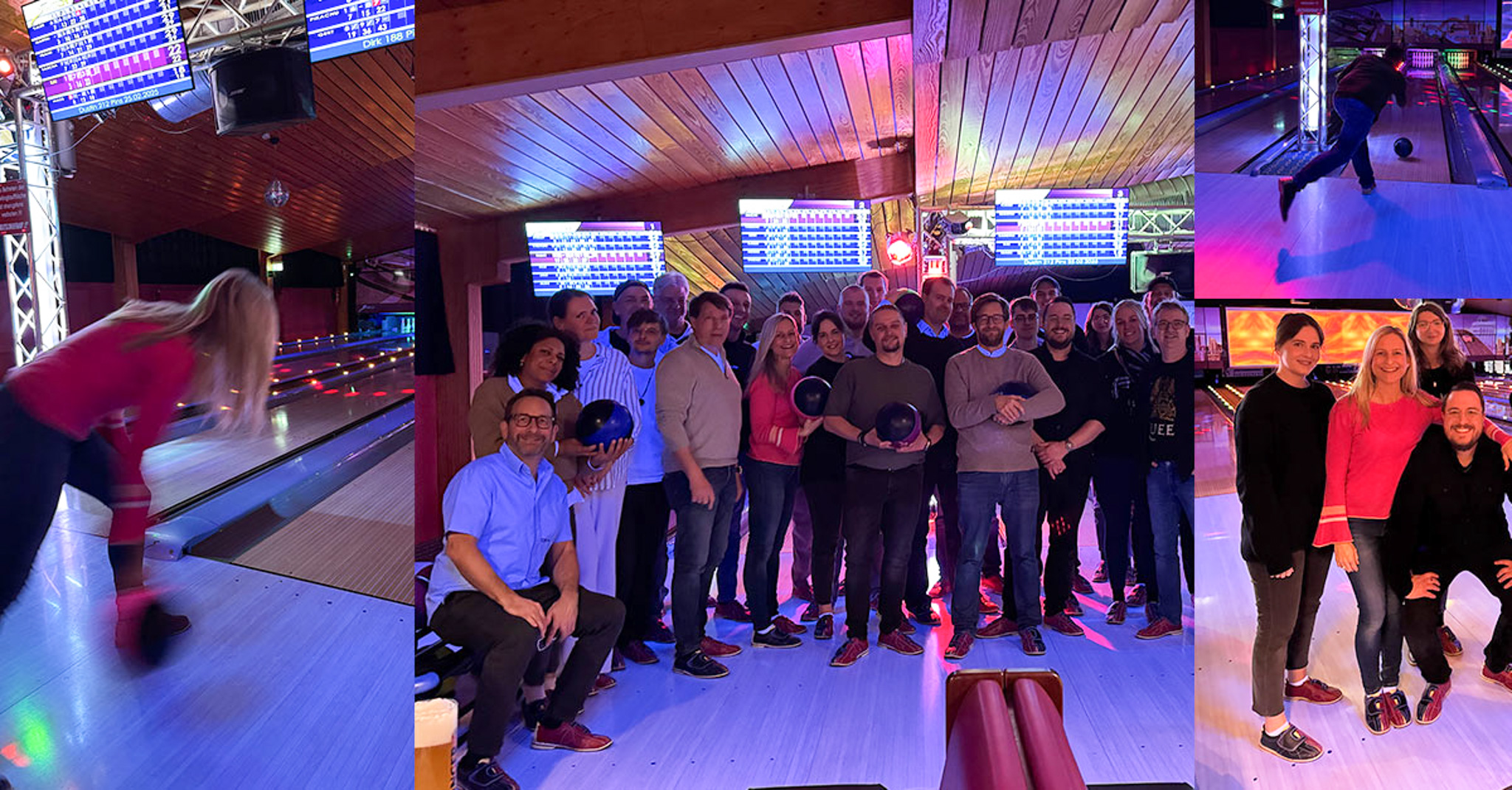 Fotocollage vom #teamkutter beim bowlen