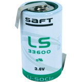 Saft LS 33600 D Lithium CNR plus 1x U-type soldering lug
