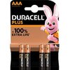 Duracell Plus AAA (MN2400/LR3) 4 pack Blister NEW